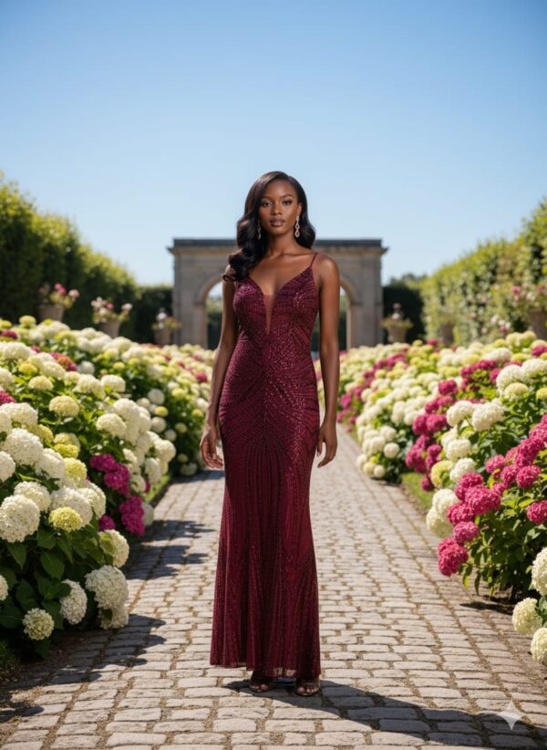 Vestido Jade burdeos