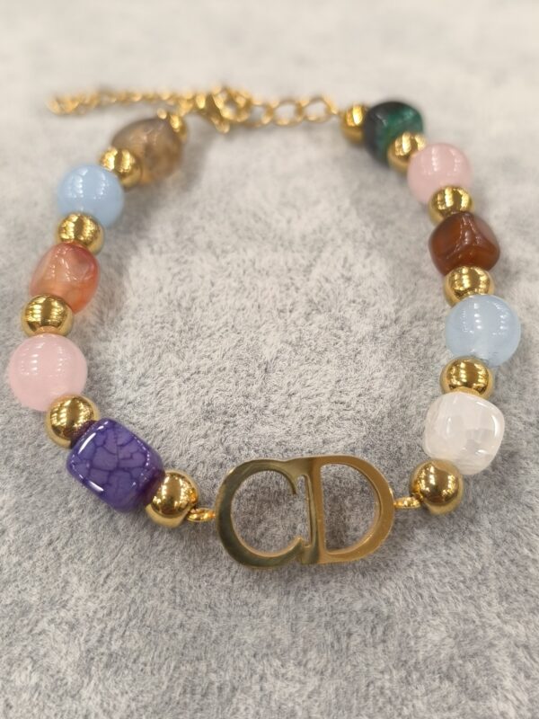 Pulsera de cuentas de piedra CD