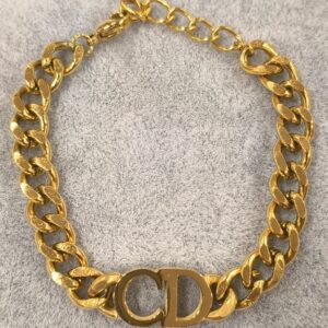 Pulsera de eslabón CD dorado mate
