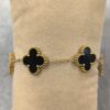 Pulsera cinco tréboles grandes negros