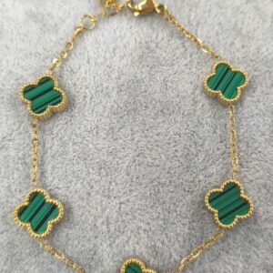 Pulsera cinco tréboles verde