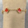 Pulsera cinco tréboles rojos