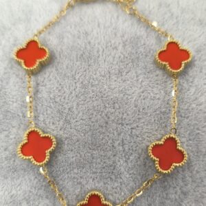 Pulsera cinco tréboles rojos