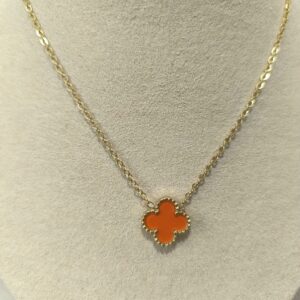 Collar trébol mediano naranja