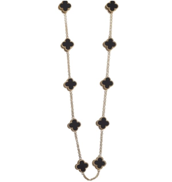 Collar diez tréboles negro