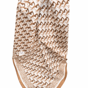 Pañuelo marrón y blanco mediano