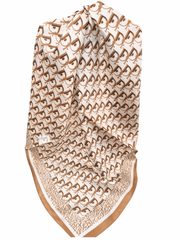 Pañuelo marrón y blanco mediano