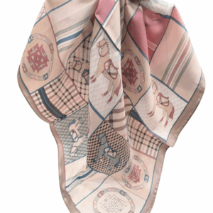 Pañuelo mediano de caballos rosa