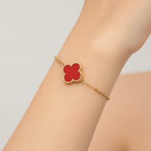 Pulsera trébol rojo