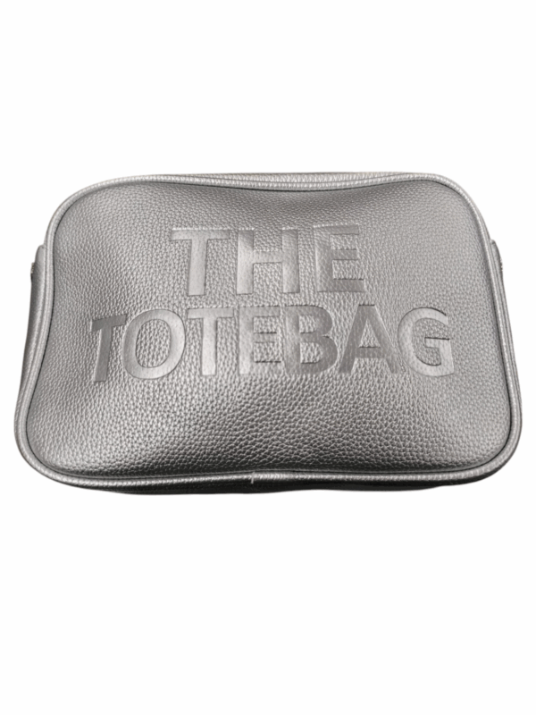 Bolso tote pequeño plateado