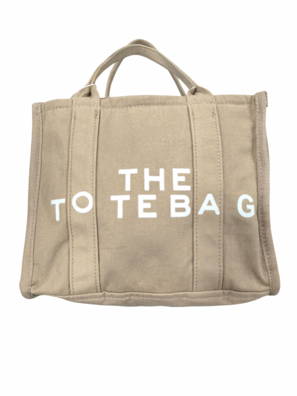 Tote mini de tela beige