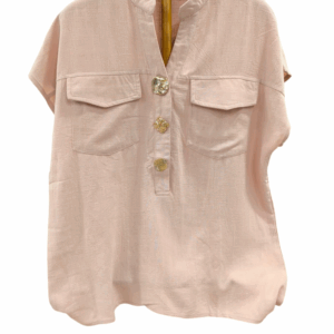 Blusa de lino rosa
