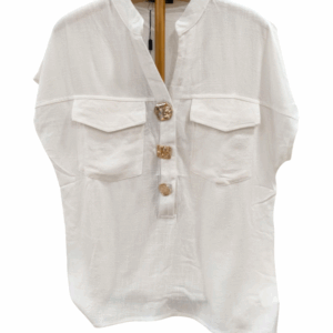 Blusa de lino color blanco