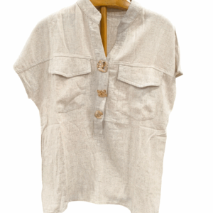 Blusa de lino color beige