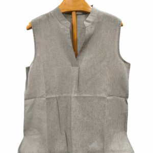 Blusa de lino sin mangas color verde