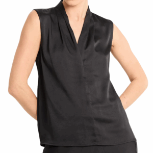 Blusa sin mangas de color negro