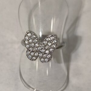 Anillo mariposa plateada pequeña