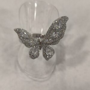 Anillo mariposa plateado