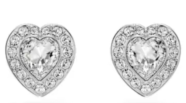 Pendientes forma corazón blancos
