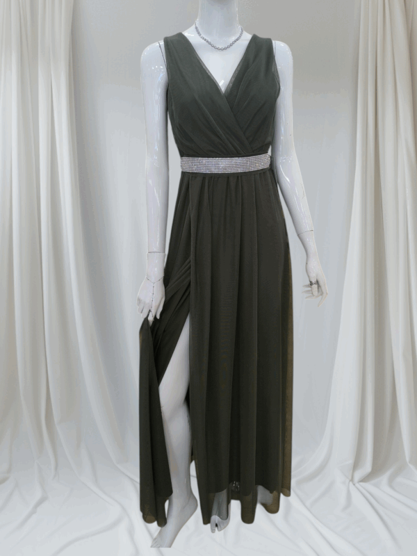 Vestido de tul verde oscuro