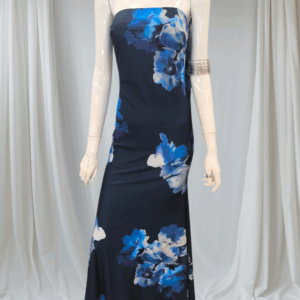 Vestido largo de flores azul