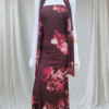 Vestido largo de flores burdeos