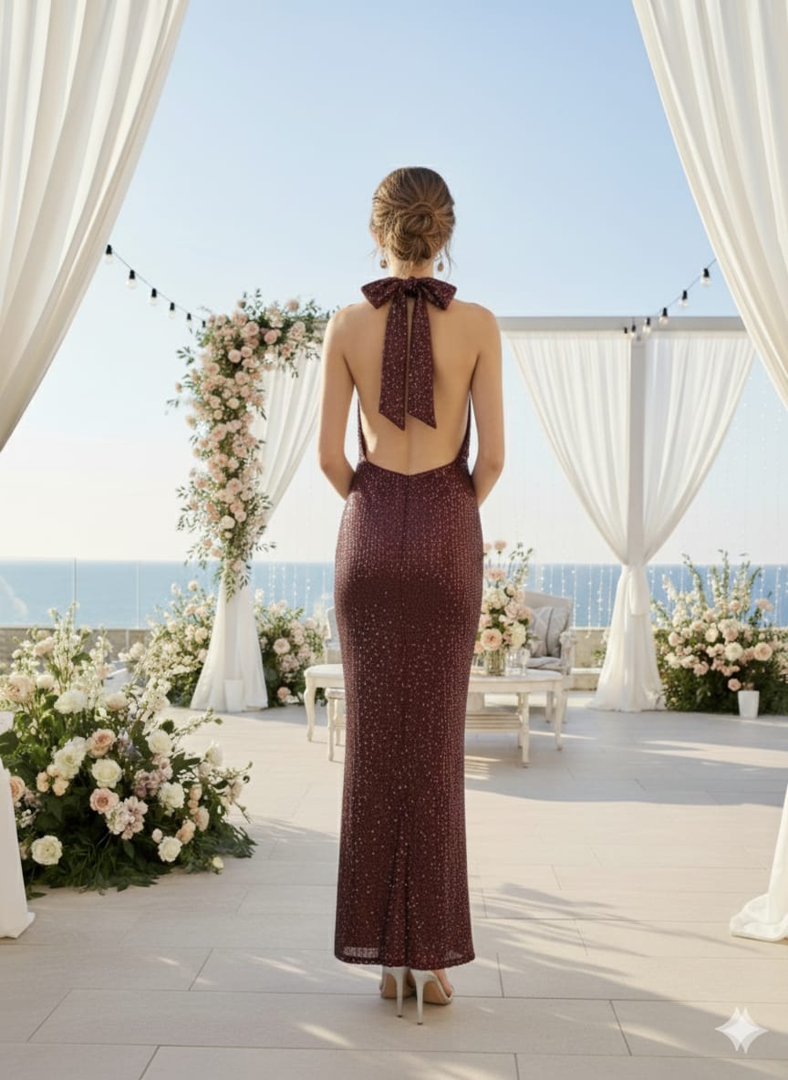 Vestido Stone burdeos