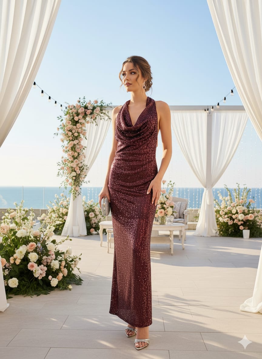 Vestido Stone burdeos