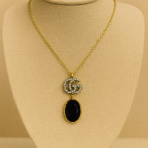 Collar gran cristal negro